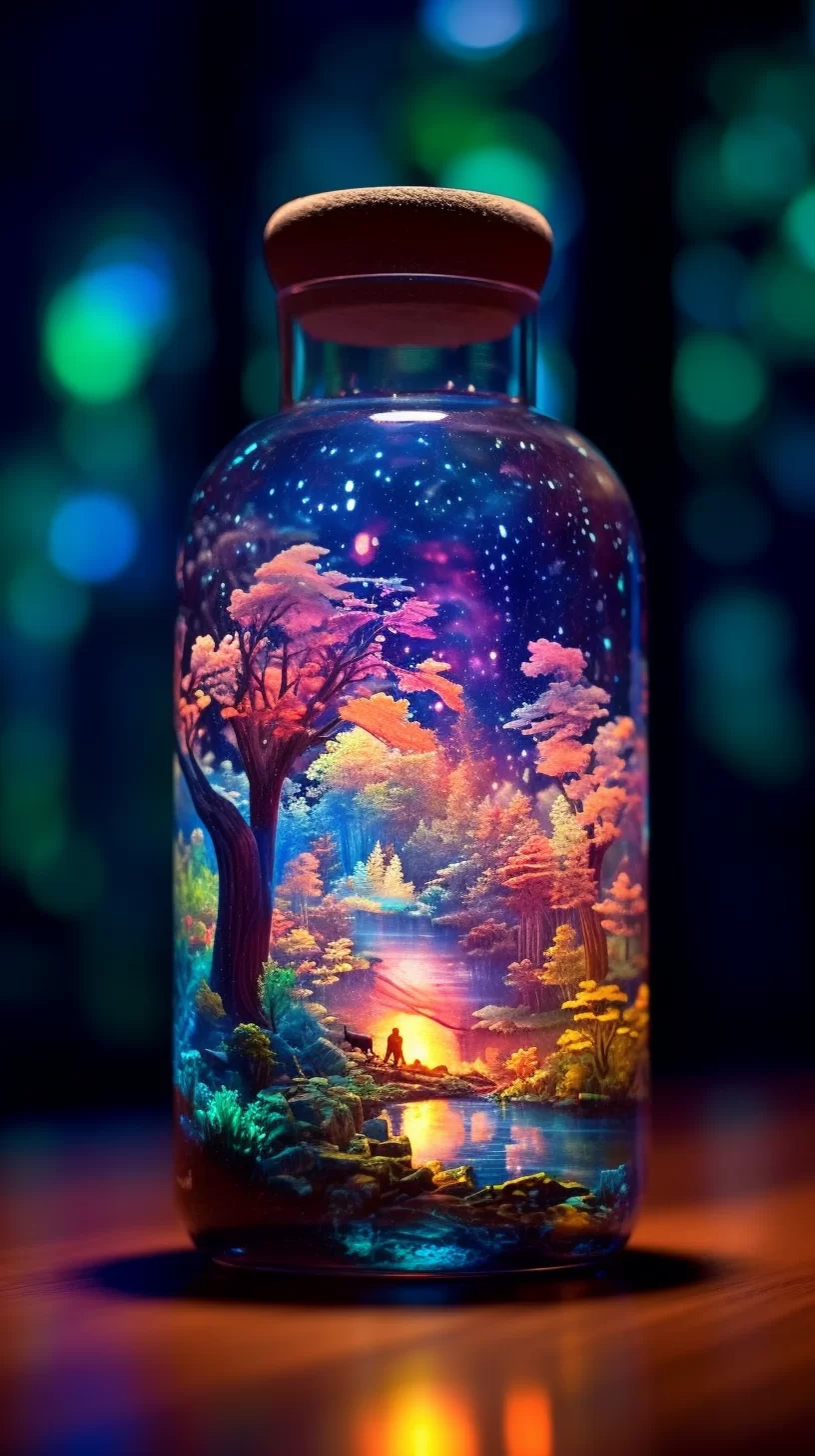 Universe Inside a Beautiful Bottle